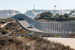 A border patrol agent at the border.