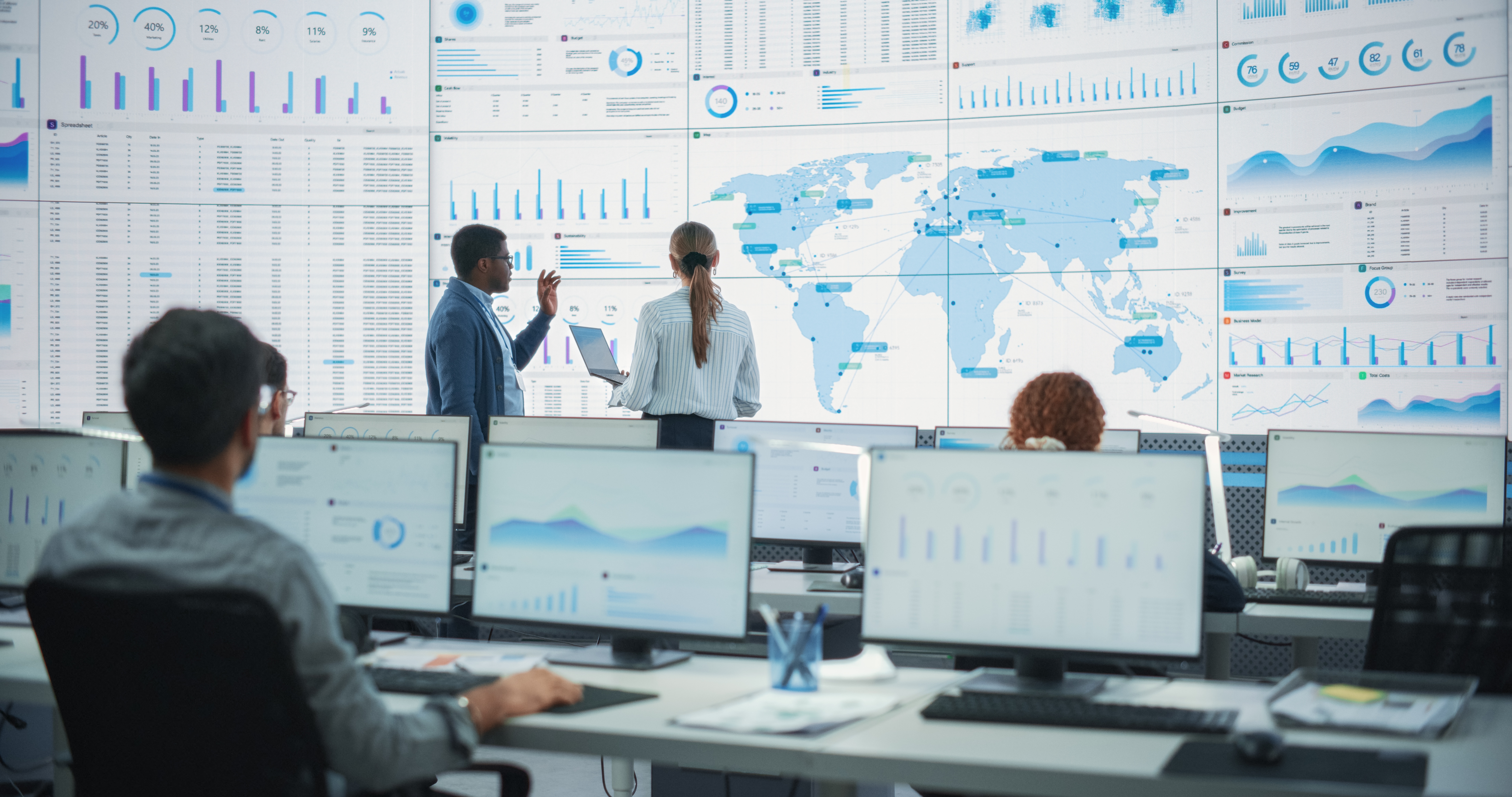 People reviewing data.